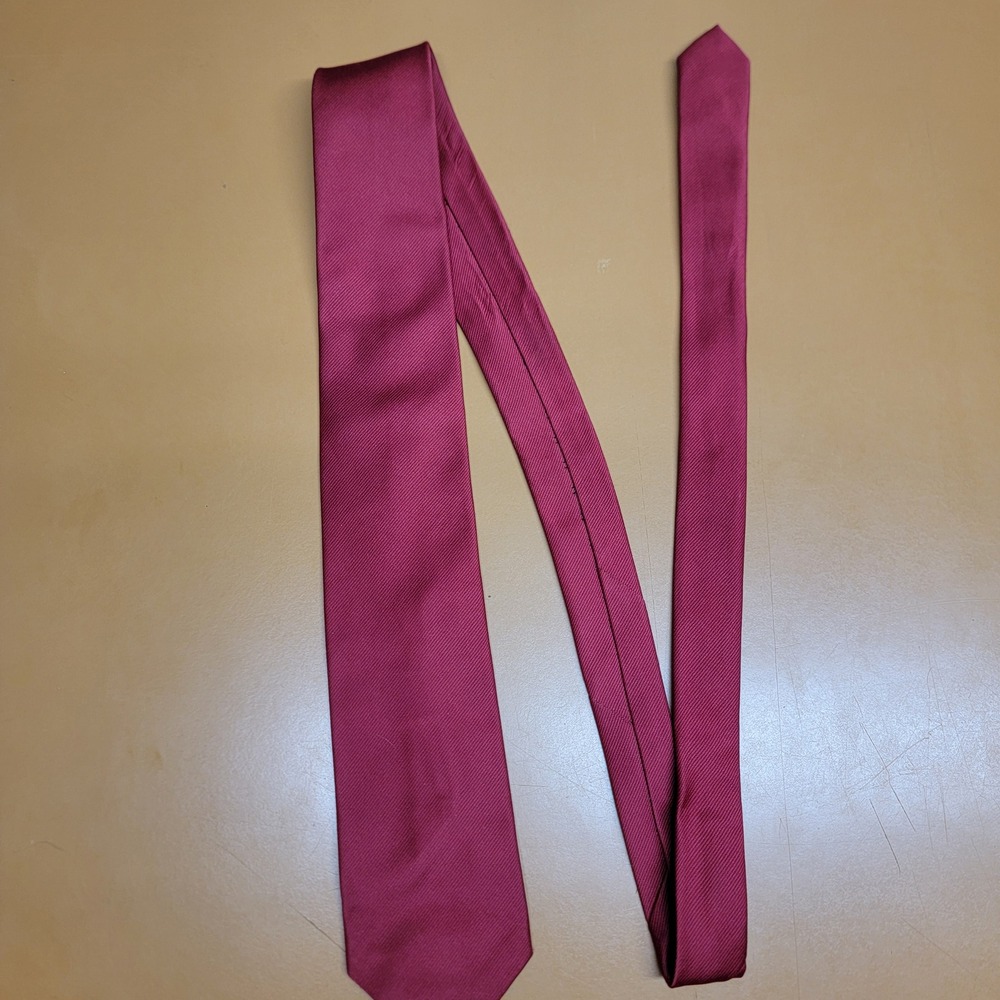 Beau Brummell Mens Burgundy Red Silk Blend Classic Necktie